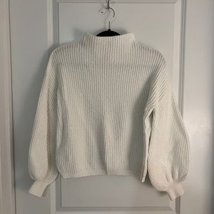 Cowlneck Sweater / small / bubble sleeves /cropped